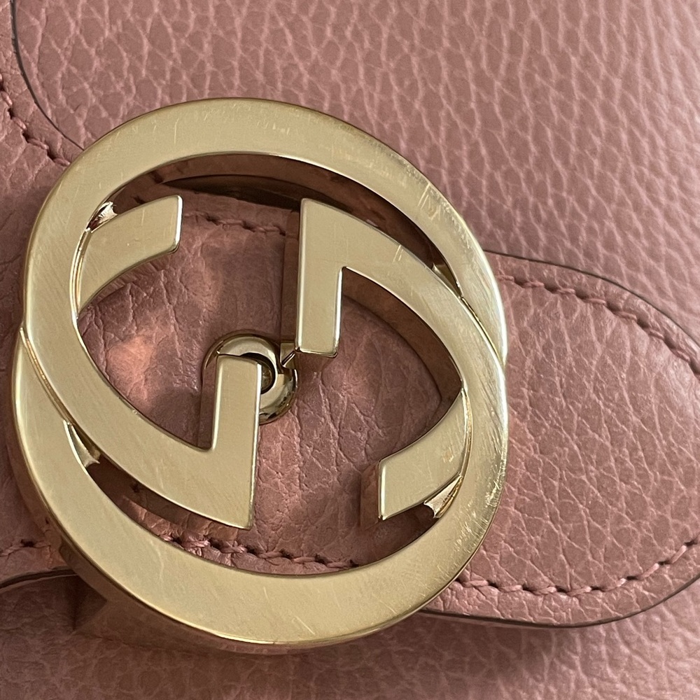 Gucci Dollar Calfskin Small Interlocking G Shoulder Bag Pink - Picture 14 of 14
